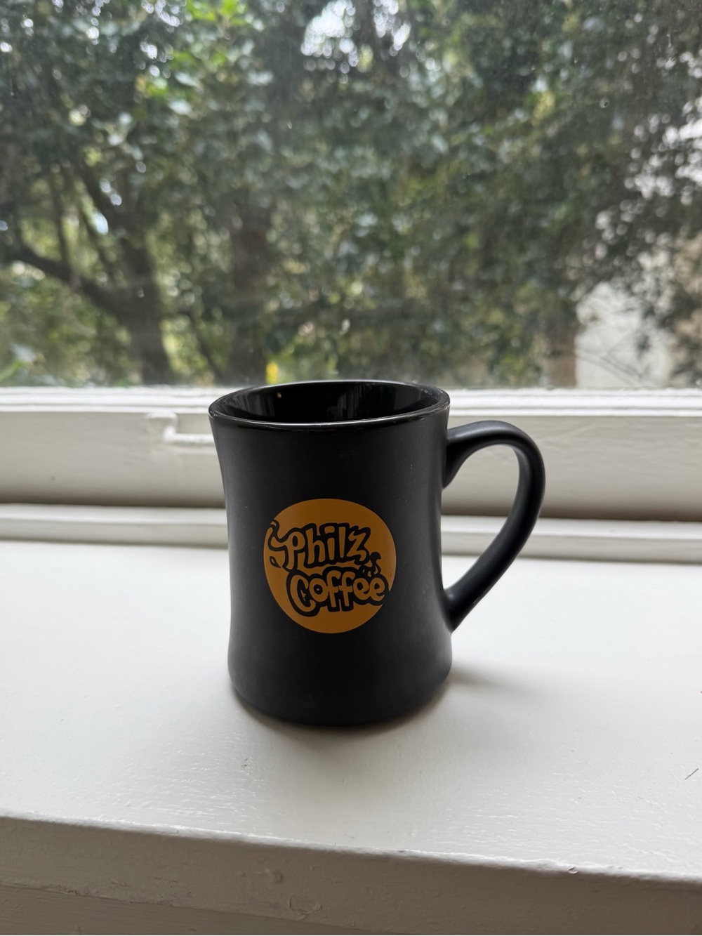Philz Coffee Mug Mission SF CA San Francisco California Made Curved Ceramic Cafe